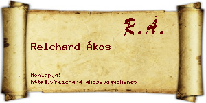 Reichard Ákos névjegykártya