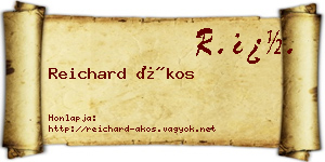 Reichard Ákos névjegykártya